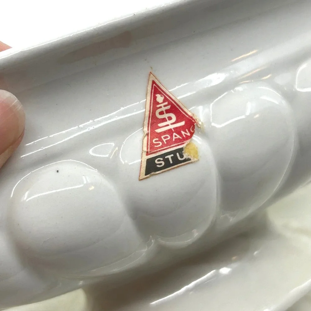 Vintage White Classic Design Italy Planter Ceramic Spanish Studio MCM